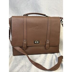 Ease Gave Briefcase Messenger Laptop Bag Brown Business Crossbody Strap